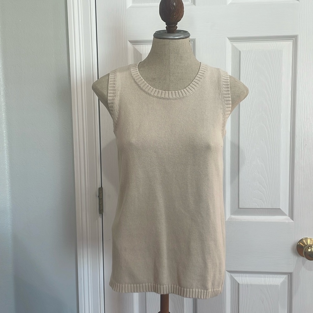 Carolyn Taylor for by design essentials sweater 100% cotton cream women’s size S
